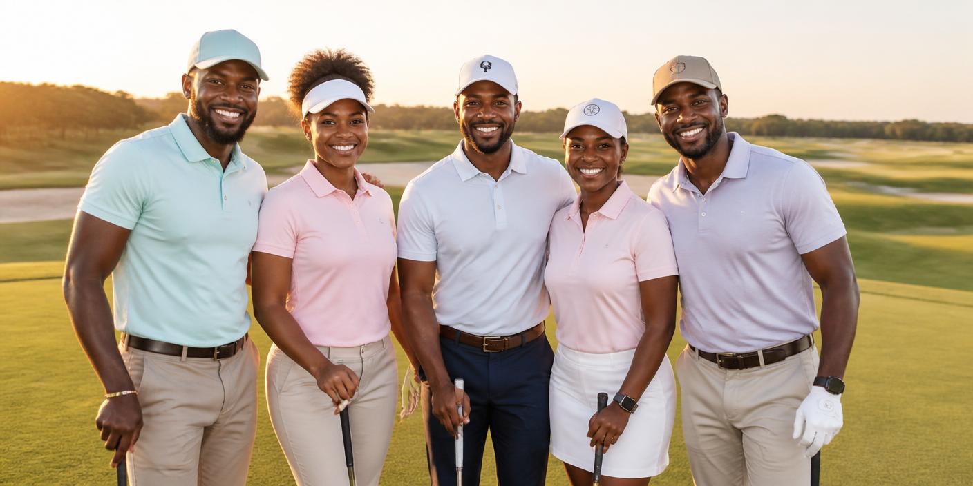 Group of golfers ready to play